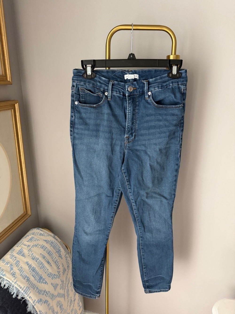 Good American Mid Blue High-Rise Jeans